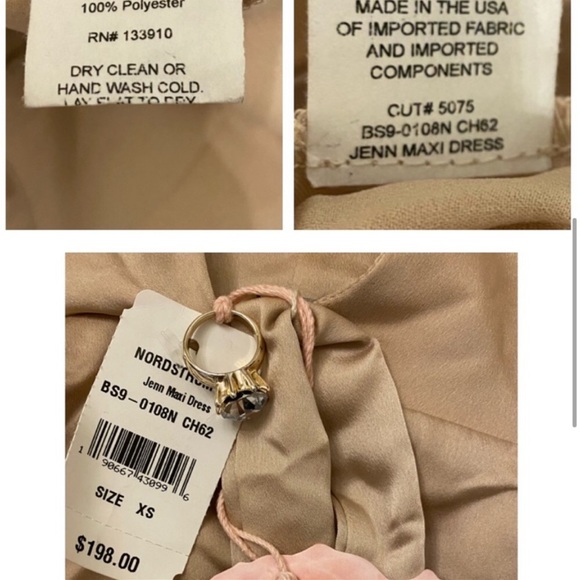 SHOW ME YOUR MUMU Jenn Champagne Satin Luxe Maxi XS NWT - Picture 3 of 3